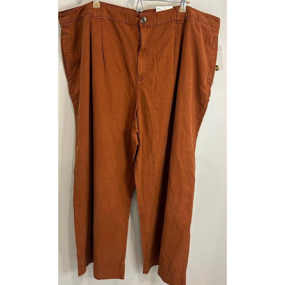 Sonoma Womens Pleated Wide Leg Pants Cropped Maple Brown New Lyocell Size 3X